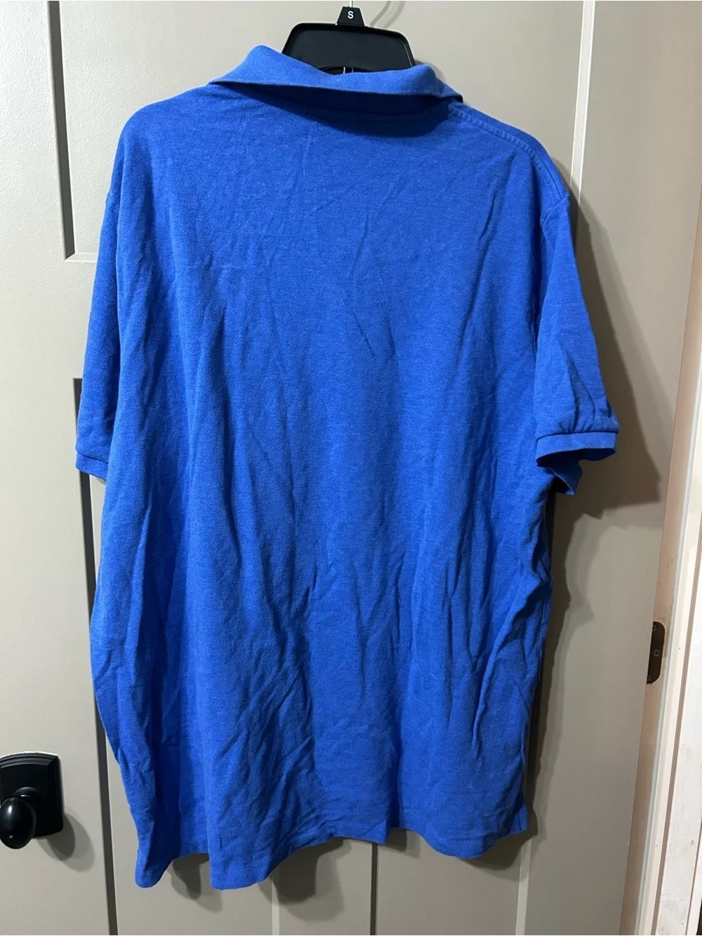 Ralph Lauren Men’s Bright Blue Short-Sleeve Polo with Orange Logo cotton